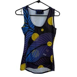 Loony Legs Firefly Tank Top Womens Small Purple Shirt Polka Dot Wings Run Jog